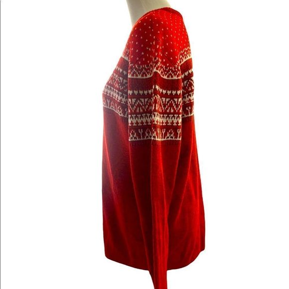 Mountain Ridge | Red & White Knit Long Sleeve Sweater - Picture 3 of 6